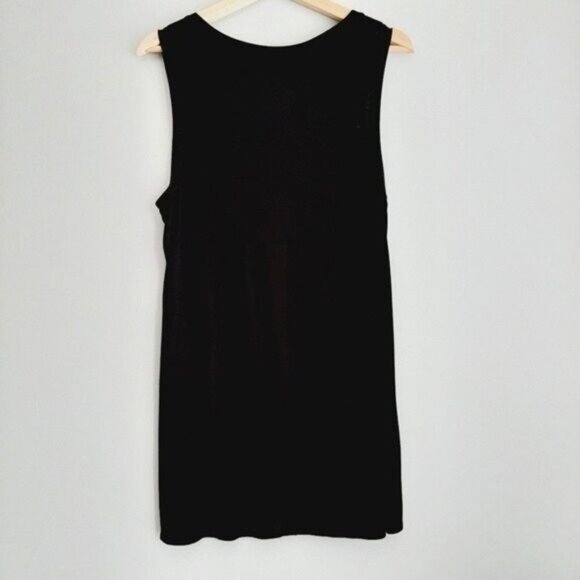 FOREVER 21 Tank top Scoop Neck Hi-Low Hem Black Sz S - Picture 6 of 8